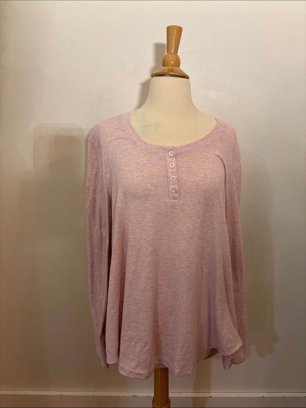 Eddie Bauer Sleepwear‎ Pink Lightweight Henley Lounge Top